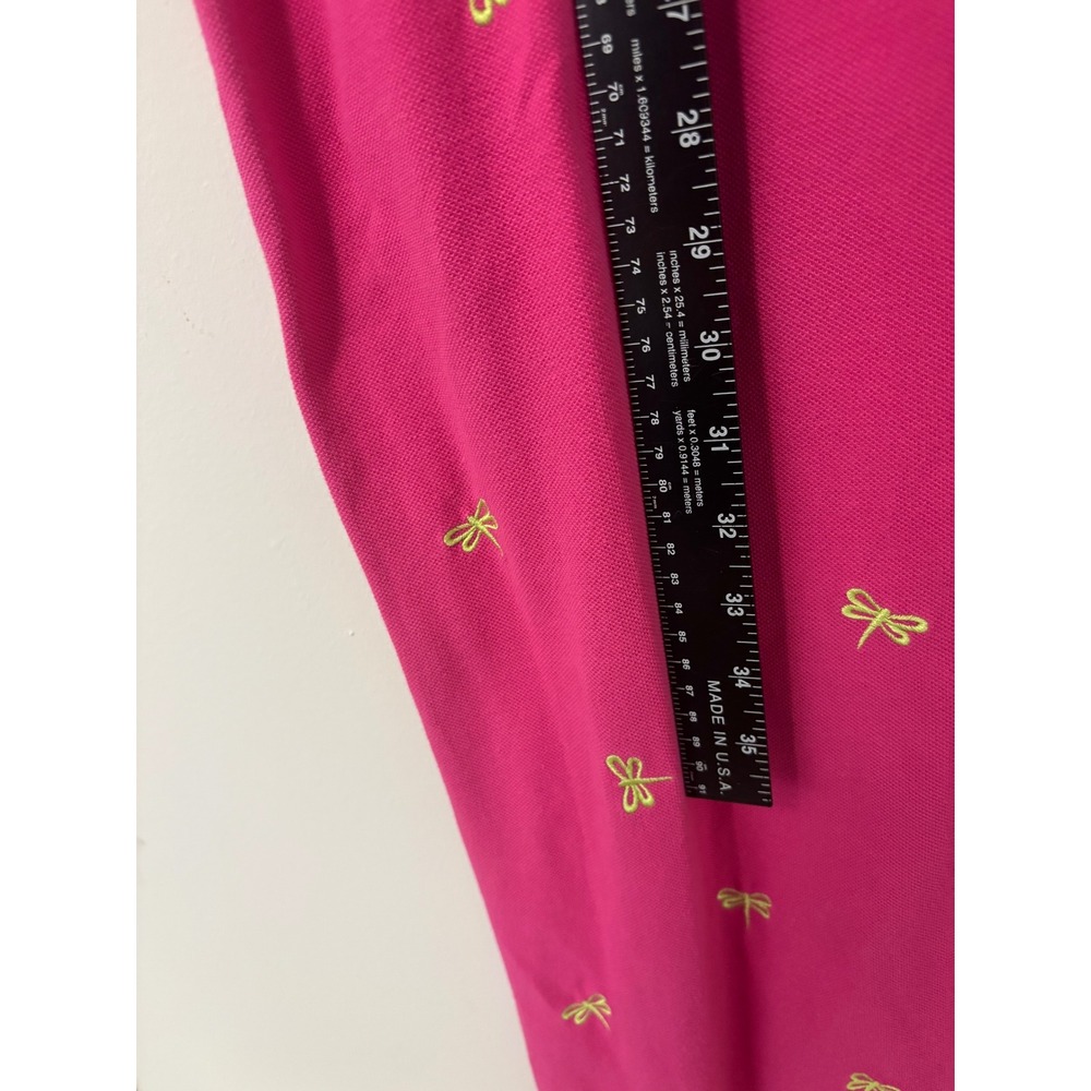 Quacker Factory Pink Lime Hippie Boho Y2K 00s Dragonfly Polo Maxi Dress Women M - Picture 6 of 6
